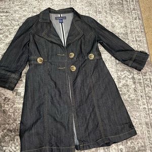 Baccini long denim-look jacket